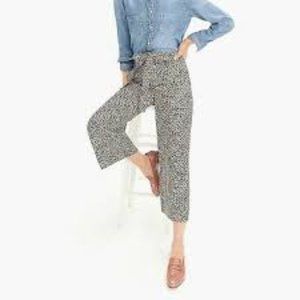 NWT J. Crew Wide Leg Cropped Pant in Silk Leopard Print  J5692